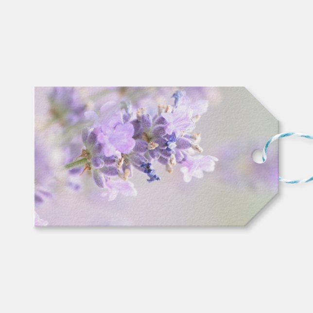 Etiqueta de presentes fotográfico com lavanda (Frente (horizontal))