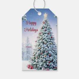 Etiqueta de presentes na árvore de Natal