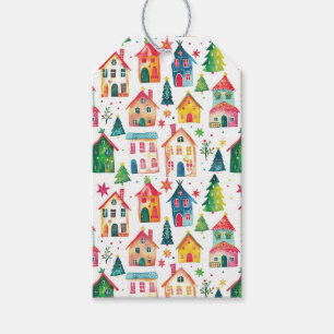 Etiqueta de presentes nas casas de Natal festivas