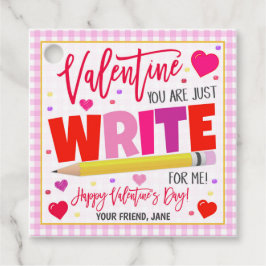 Etiqueta de presentes no lápis do namorados