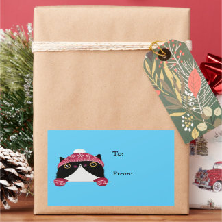 Etiqueta de presentes para gatos bonitos de feriad