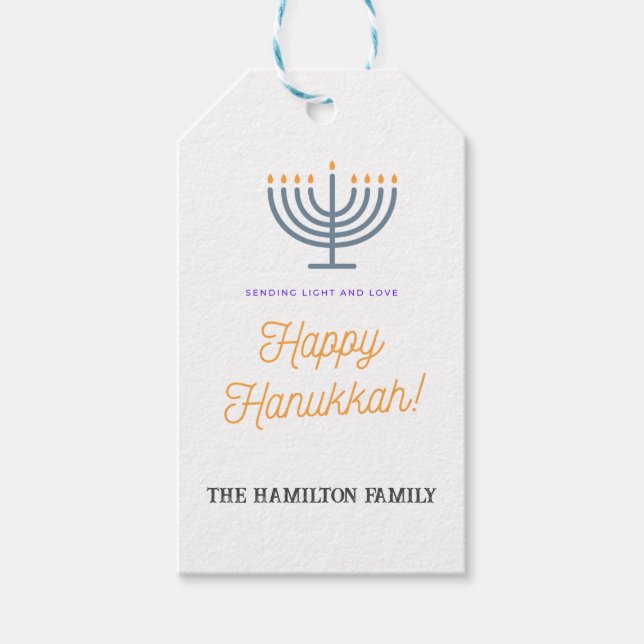 Etiqueta de presentes para Hanukkah feliz - person (Frente)