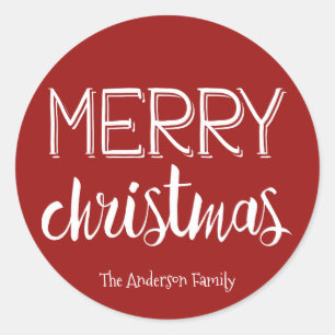 Etiqueta de presentes para o palito de Natal feliz