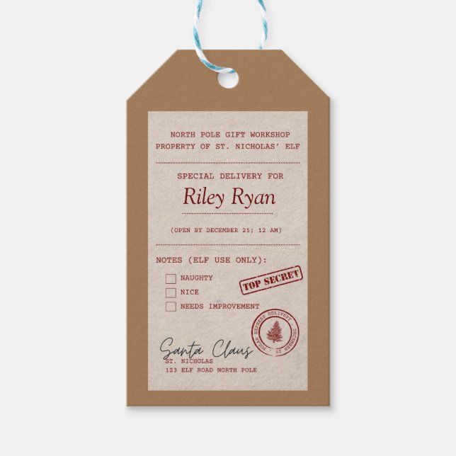 Etiqueta de presentes personalizada a partir de Pa (Frente)