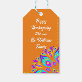 Etiqueta de presentes personalizada de fundo laran