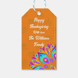 Etiqueta de presentes personalizada de fundo laran