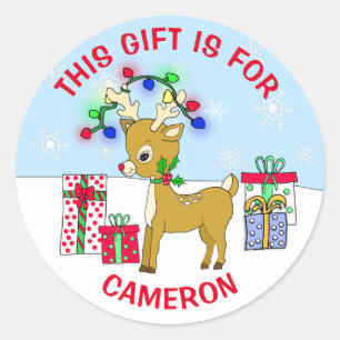 Etiqueta de presentes personalizada para a Reindee