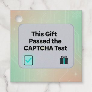 Etiqueta de presentes técnica engraçada - "Teste C