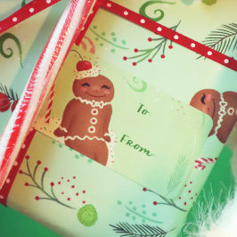 Etiqueta de presentes verde para o gancho