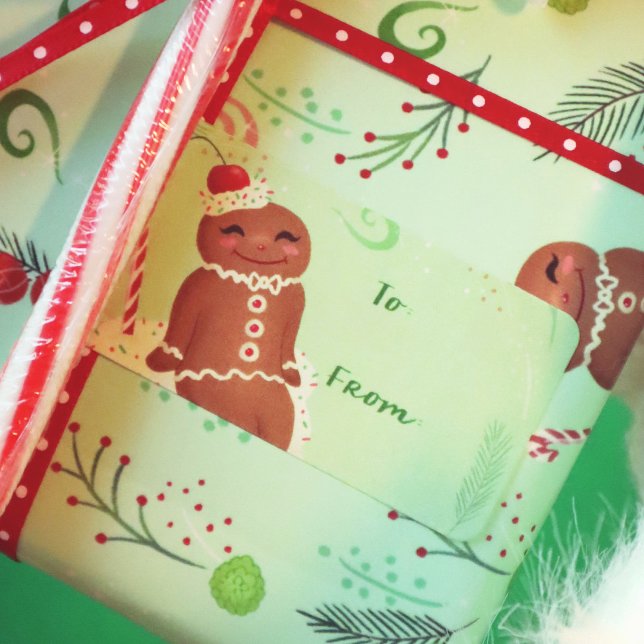 Etiqueta de presentes verde para o gancho (Criador carregado)