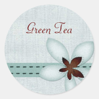 Etiqueta De Produto Azul Fita E Flor