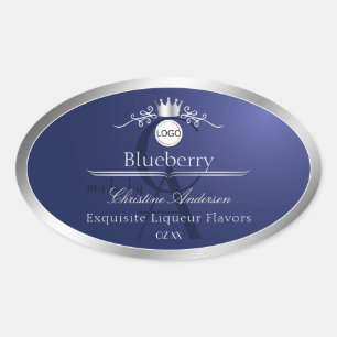 Etiqueta de Produto Azul Marinho Logotipo de Moldu