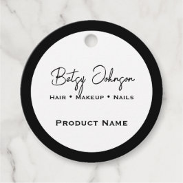 Etiqueta de produto branco e preto elegante