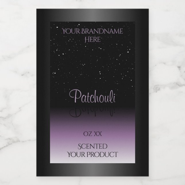Etiqueta de Produto com Gradiente Roxo Preto Moder (Rótulo Único)