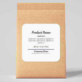 Etiqueta de Produto da Lista de Ingredientes