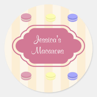 Etiqueta de produto da padaria de macarões colorid