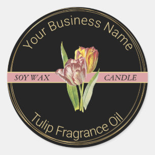 Etiqueta de produto da Vela de Tulip Preta e Doura