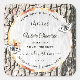 Etiqueta de Produto de Madeira branca Rosa Frame D