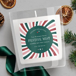 Etiqueta de produto de Natal Retroativo - Vermelho