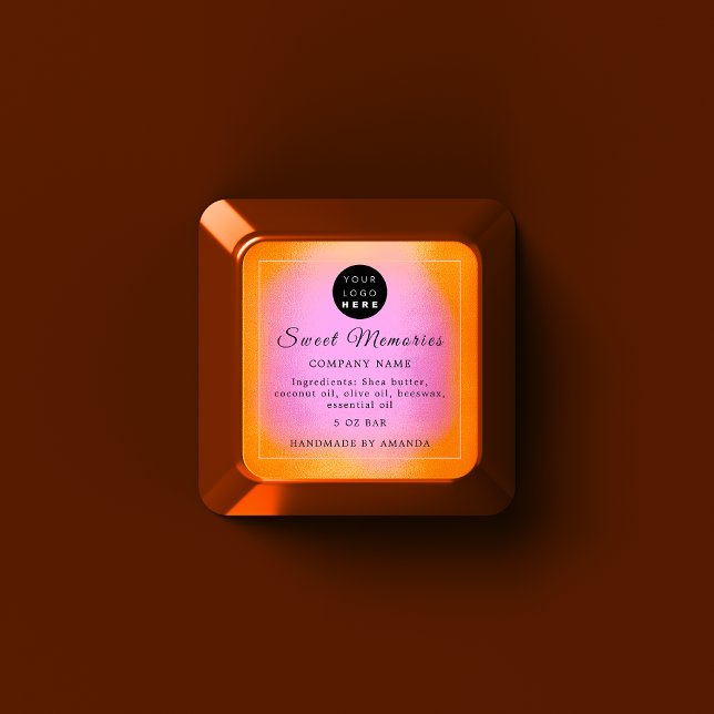Etiqueta de produto de sabão cosmético da Manteiga (Logo Butter Cosmetic Soap Product Label Orange)
