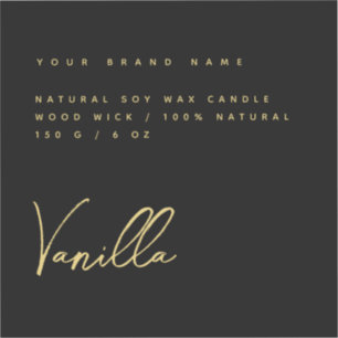 Etiqueta de produto de velas de ouro preto Elegant