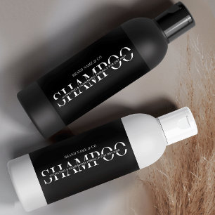 Etiqueta de produto do Chá de Shampoo preto minima