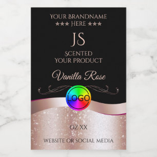 Etiqueta de produto do logotipo Dourado Rosa de on