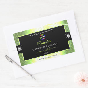 Etiqueta de produto do logotipo verde-claro, preto