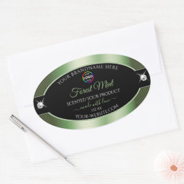 Etiqueta de produto do logotipo verde da Floresta