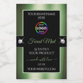 Etiqueta de produto do logotipo verde da Floresta