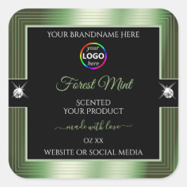 Etiqueta de produto do logotipo verde da Floresta
