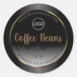 Etiqueta de produto Dourado a preto-e-branco luxuo