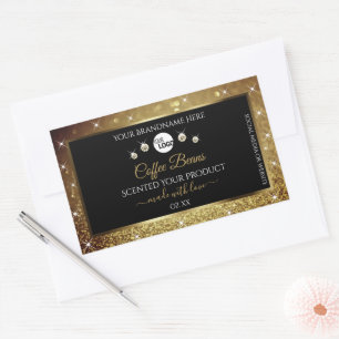 Etiqueta de produto Elegante Dourado a preto com l