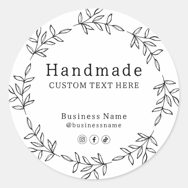 Etiqueta de Produto Homemade com Folha Personaliza (Frente)