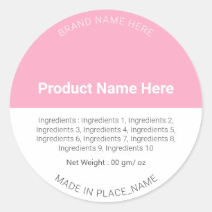 Etiqueta de Produto Ingredientes Personalizados de