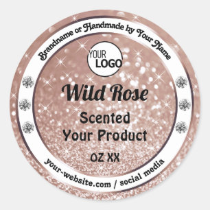 Etiqueta de produto Luxurista Rosa Dourada Glitter