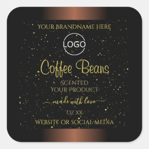 Etiqueta de produto marrom Elegante Logotipo Doura