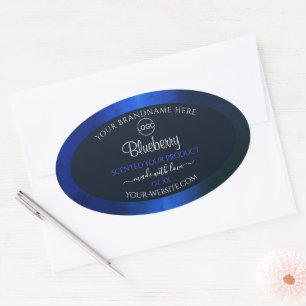 Etiqueta de produto padrão azul esmerilado Elegant