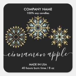 Etiqueta de produto para a vela do floco de neve d