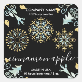 Etiqueta de produto para a vela do floco de neve d