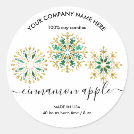 Etiqueta de produto para a vela do floco de neve d