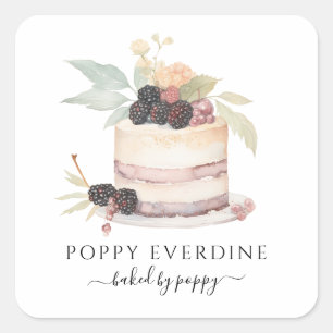 Etiqueta de Produto para pastelaria de aquarelas