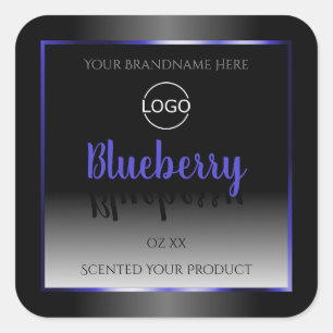 Etiqueta de produto preto branco Shimmery Logotipo