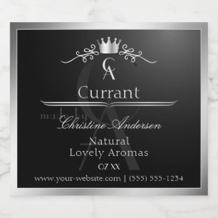 Etiqueta de Produto Preto Elegante com Moldura de