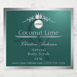 Etiqueta de Produto Teal Escuro com Logotipo de Mo