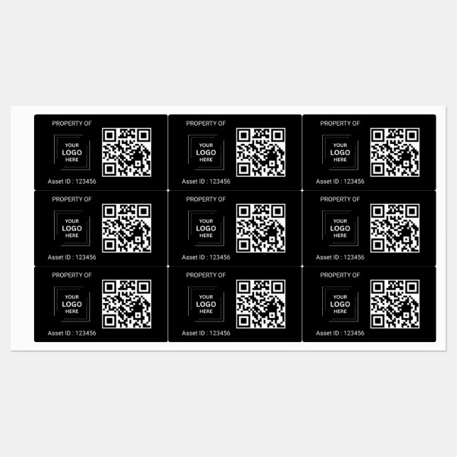 Etiqueta de Propriedade de Ativo de Código QR Esti (Folha)
