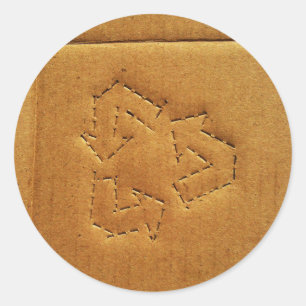 Etiqueta de reciclagem de cartão