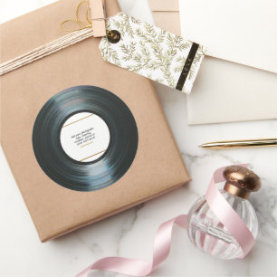 Etiqueta de registro de música do vinil preto com