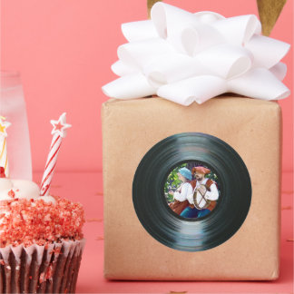 Etiqueta de Registro de Música do Vinil Preto &Víd