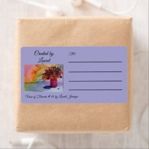 Etiqueta de remessa com Design floral pintado